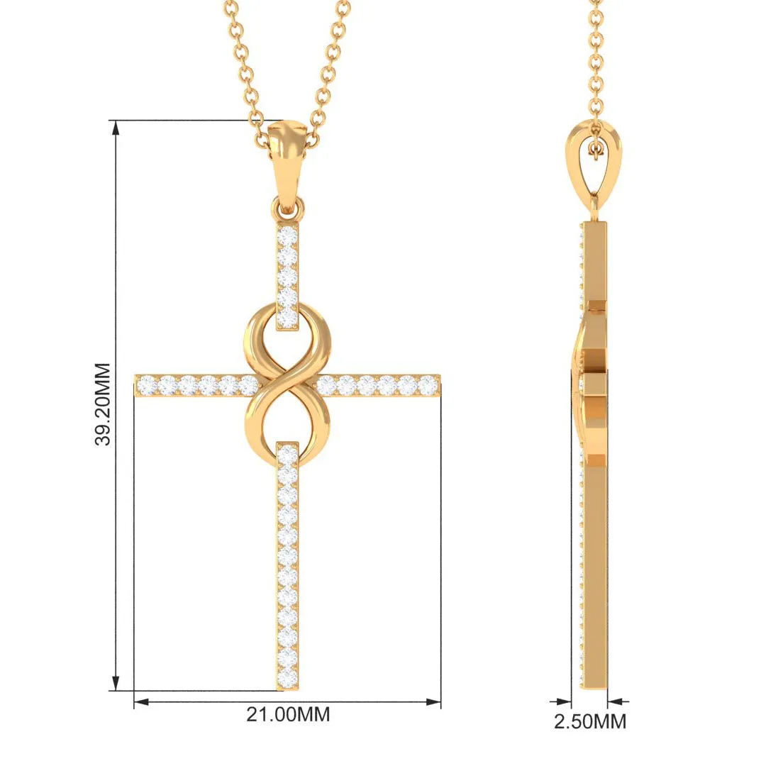 Certified Moissanite Cross Infinity Pendant