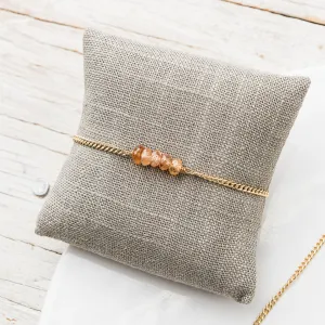 Champagne Zircon Stack Bracelet on Curb Chain