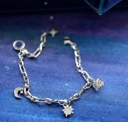 Céleste Lapis Golden Multi Charm Figaro Bracelet