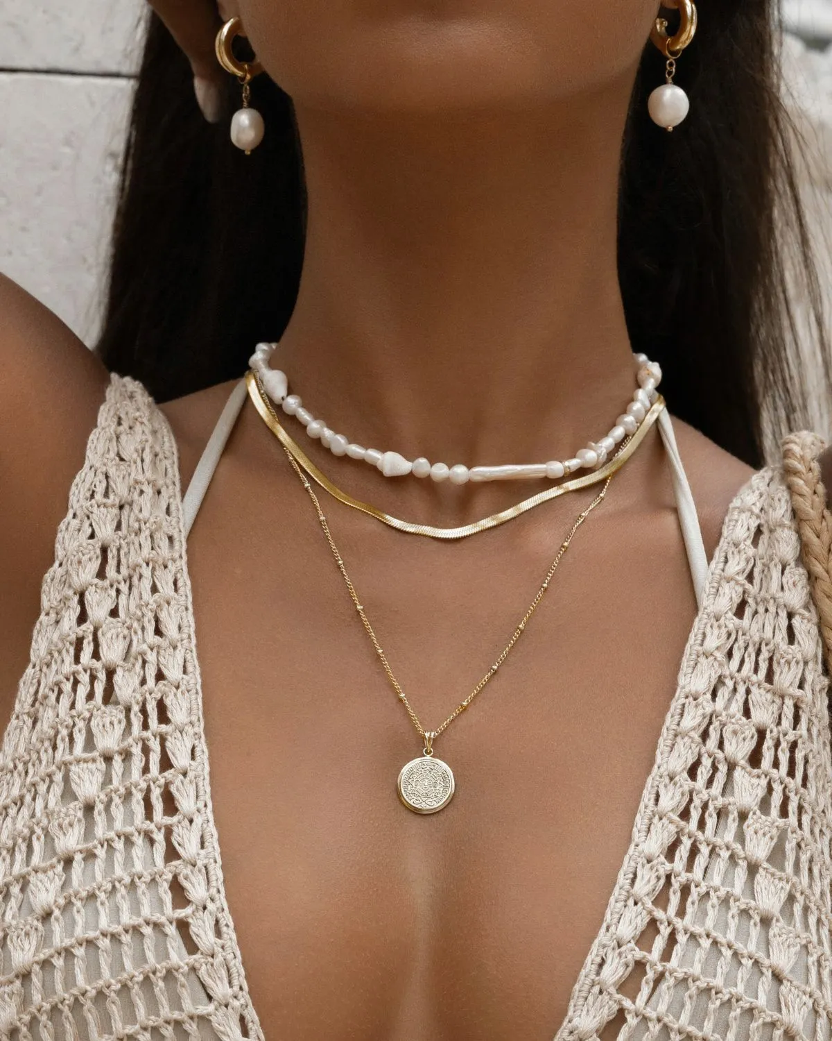 CLIO SHELL AND PEARL NECKLACE
