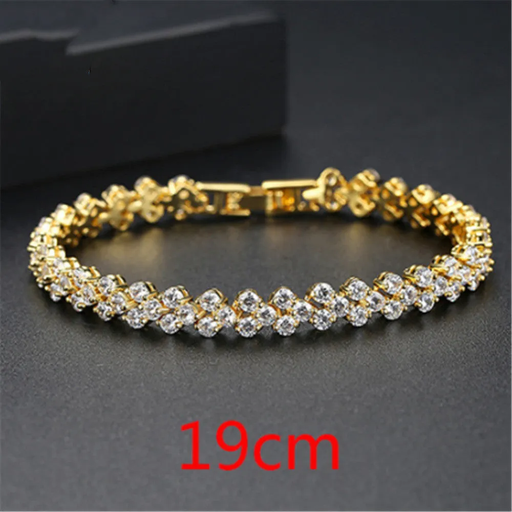 Copper Inlaid AAA Zircon Bracelet Ladies Gemstone Explosion