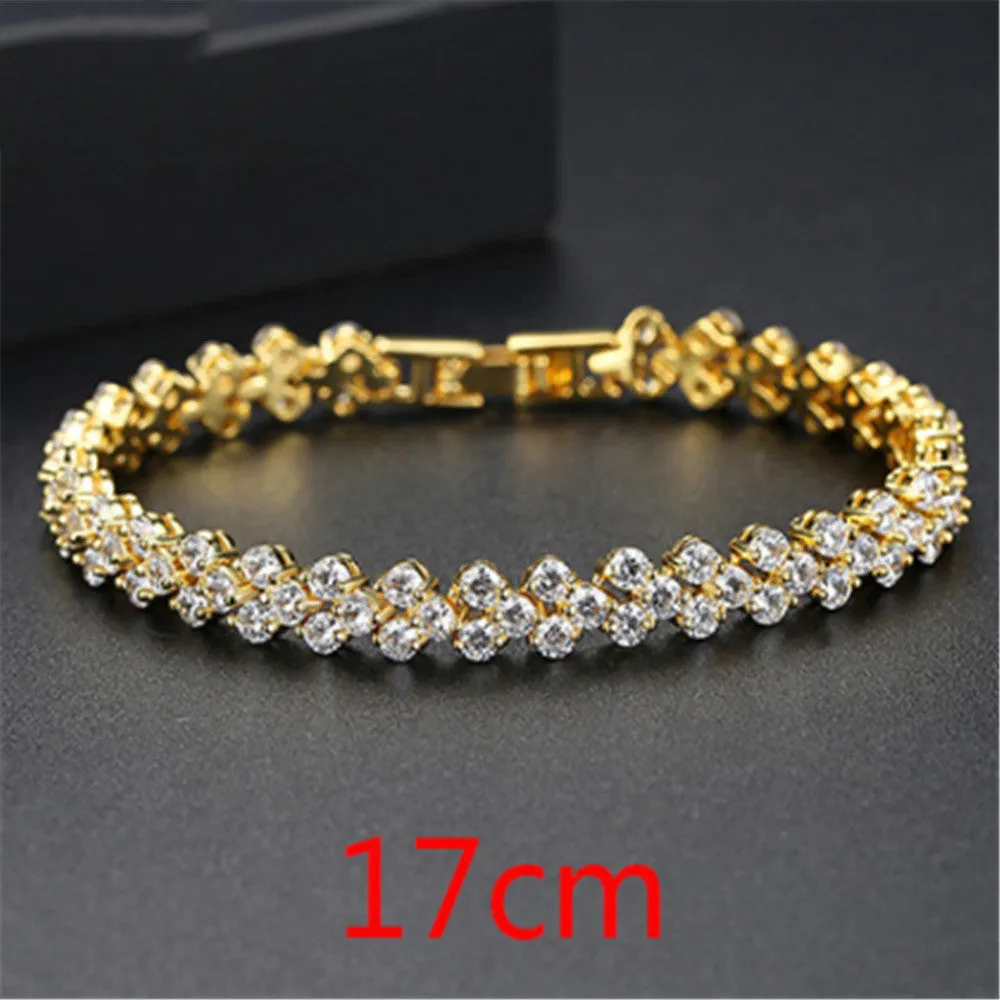 Copper Inlaid AAA Zircon Bracelet Ladies Gemstone Explosion