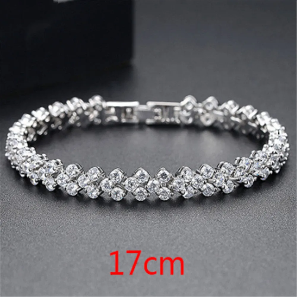 Copper Inlaid AAA Zircon Bracelet Ladies Gemstone Explosion