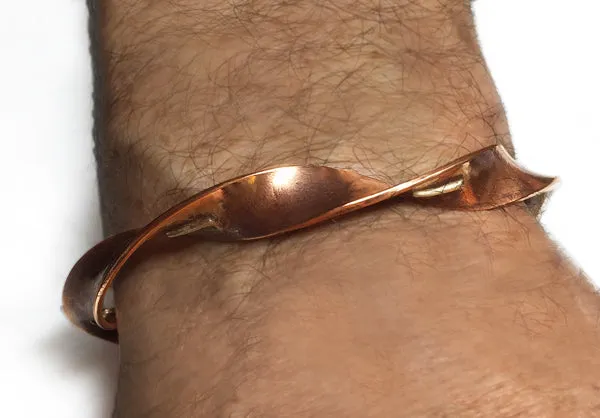 Copper with Silver Twist Handmade Cuff Bracelet