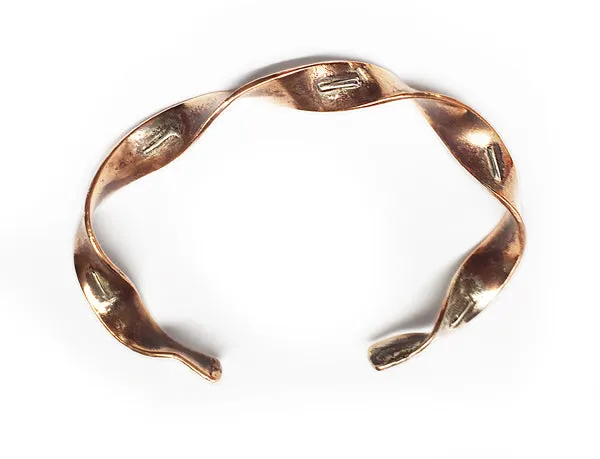 Copper with Silver Twist Handmade Cuff Bracelet