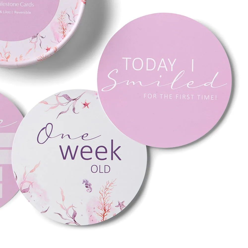 Coral & Lilac Reversible Milestone Cards