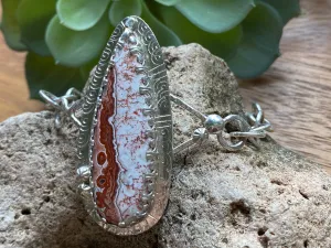 Crazy Lace Agate link bracelet
