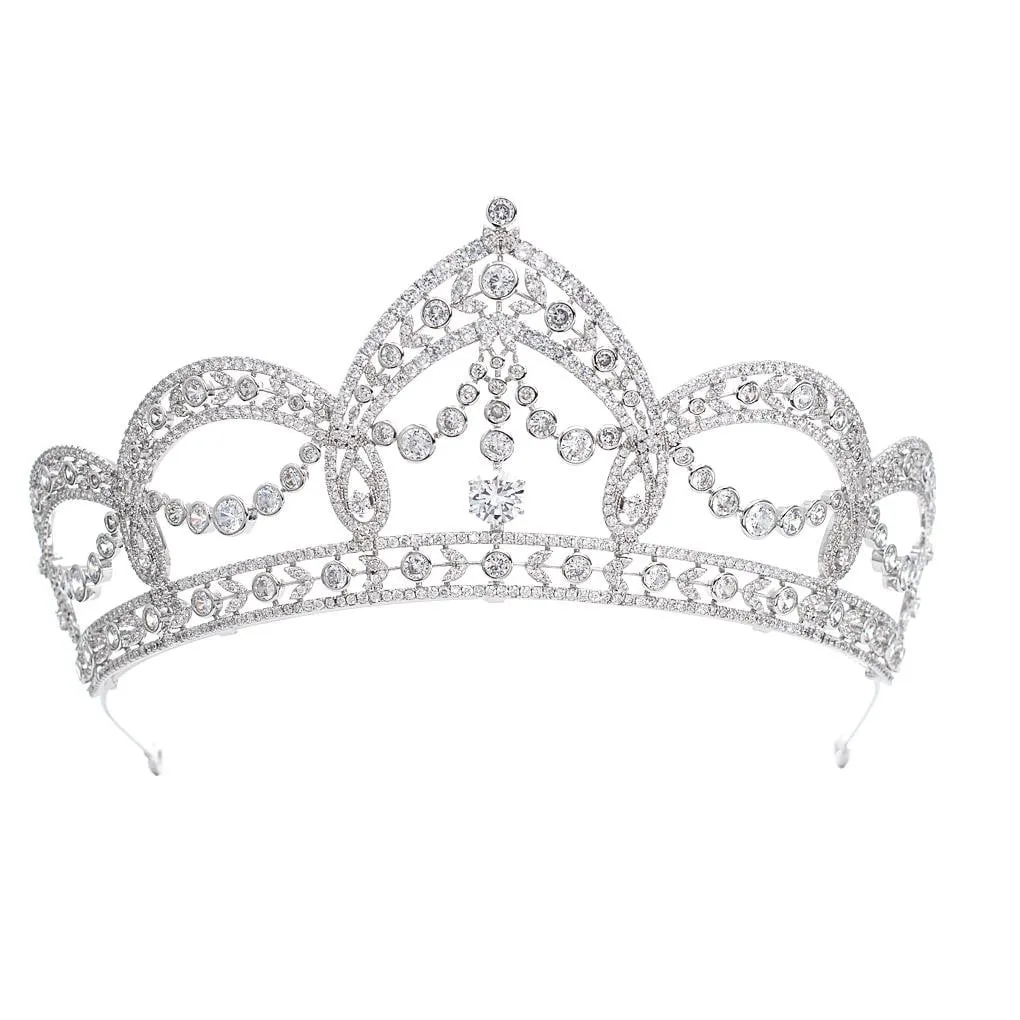 Cubic Zirconia Wedding Bridal Tiara Diadem Hair Jewelry CH10293