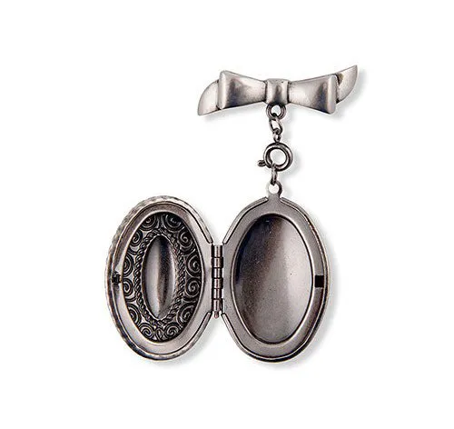 Custom Bouquet Locket - Antique Silver