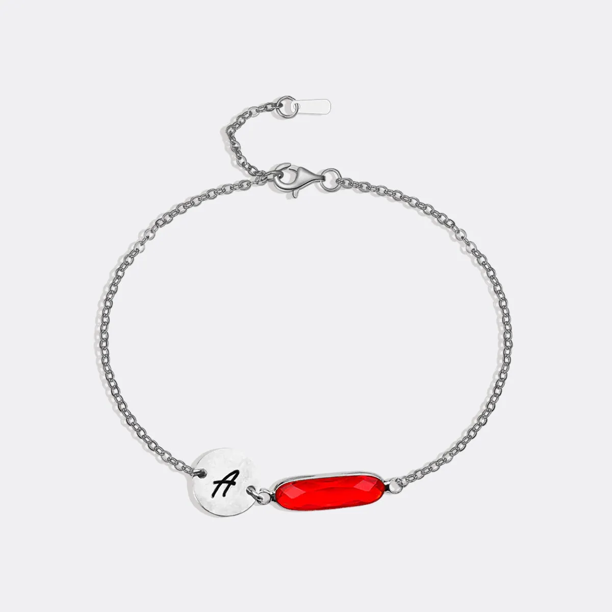 Custom Initial and Birthstone Bar Bracelet