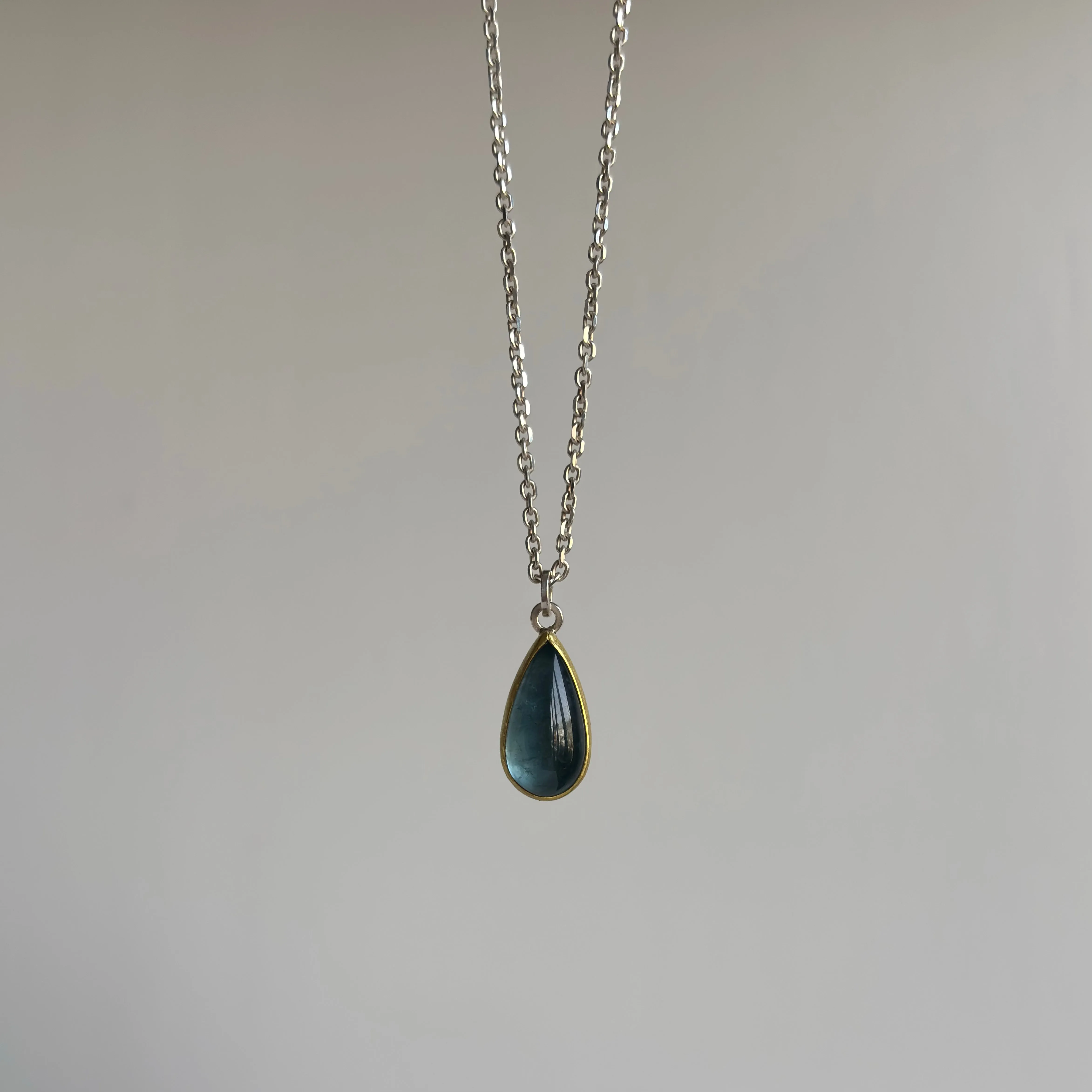 Dark Aquamarine Cabochon Pendant