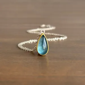 Dark Aquamarine Cabochon Pendant