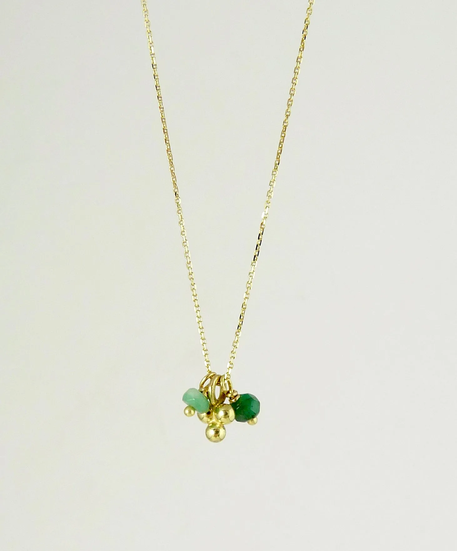 Delicate Granulation Necklace with Emerald