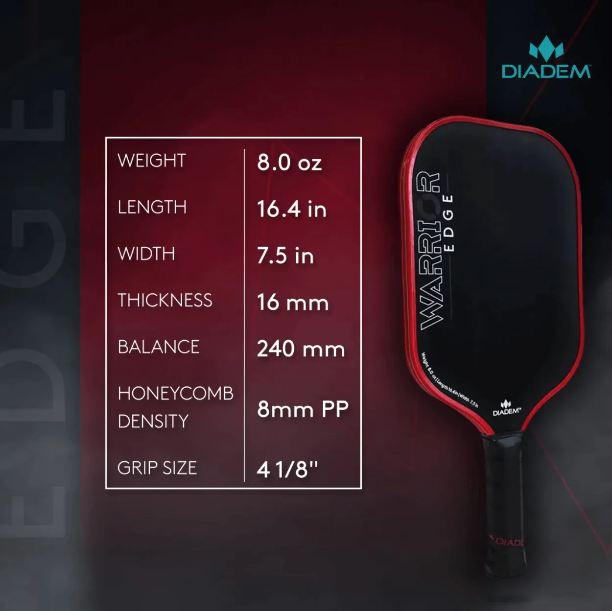 Diadem Warrior Edge Pickleball Paddle