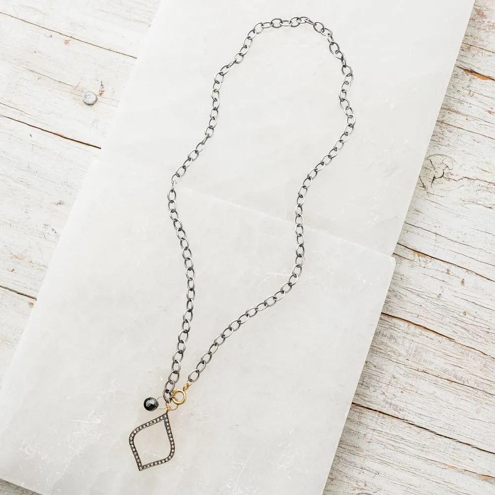 Diamond Arabesque Necklace with Hematite