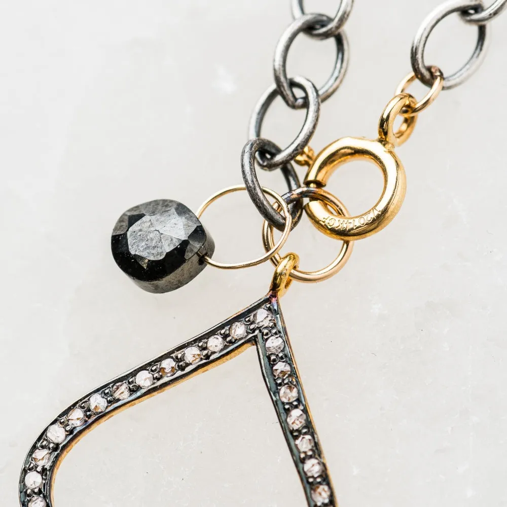 Diamond Arabesque Necklace with Hematite