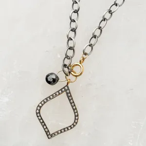 Diamond Arabesque Necklace with Hematite