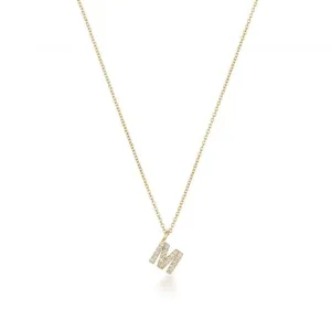 Diamond Jewellery 18ct Gold Diamond Initial Necklace NDQ154/M