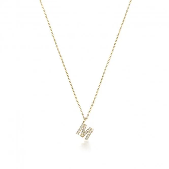 Diamond Jewellery 18ct Gold Diamond Initial Necklace NDQ154/M