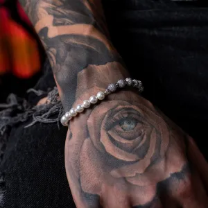Diamond Pearl Bracelet in White Gold