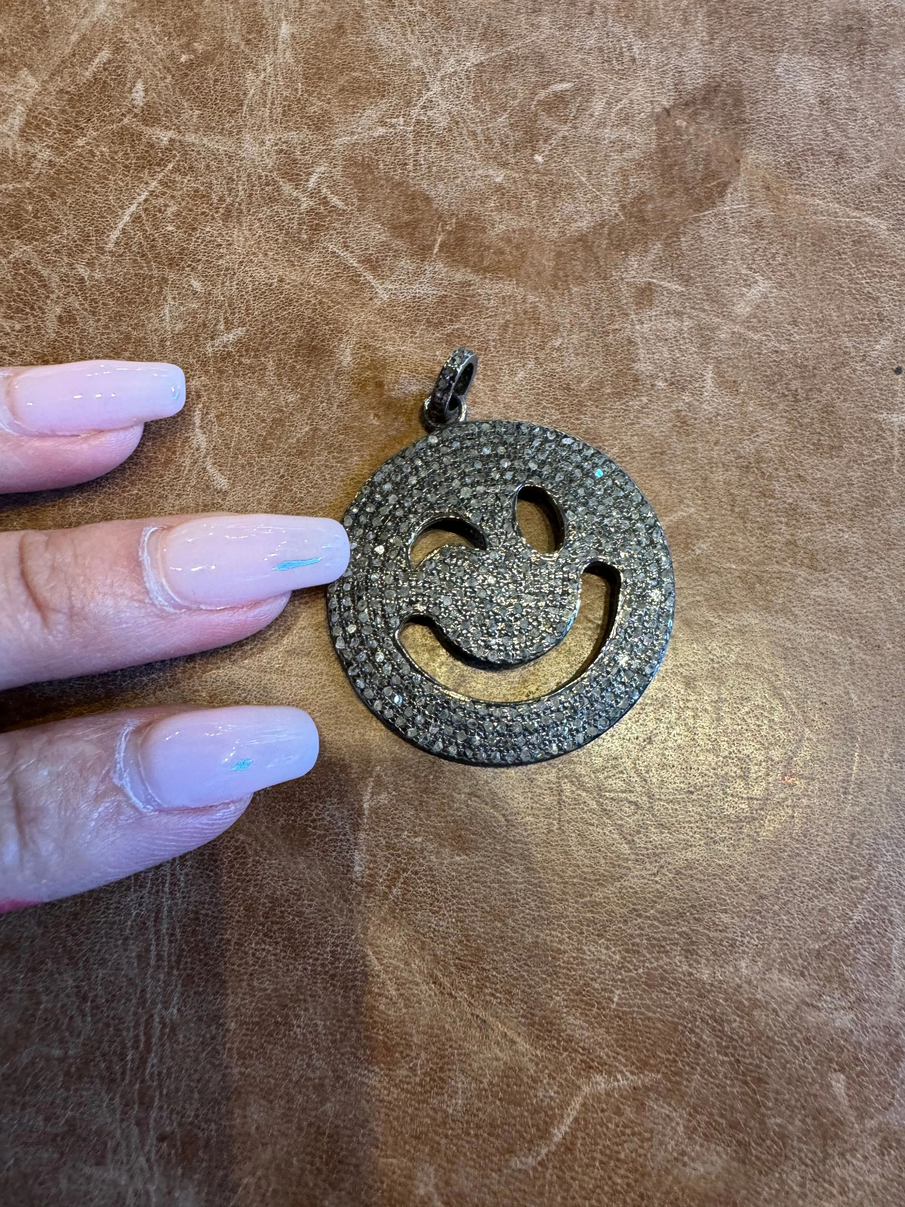 Diamond Smiley Face Pendant