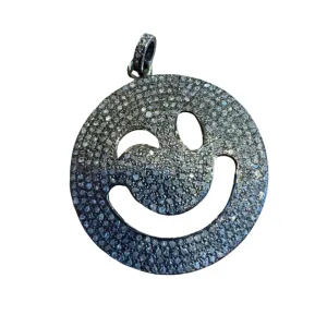 Diamond Smiley Face Pendant