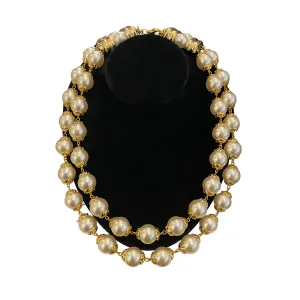 Double Strand Pearl Cloud Accent Necklace