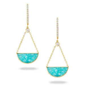 Doves Amazonite Diamond Earrings