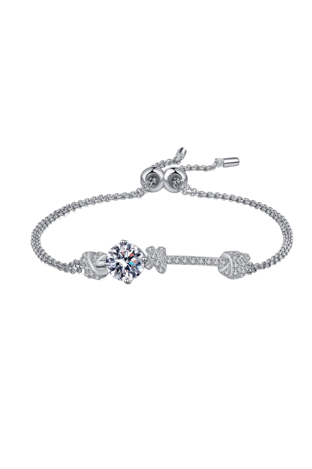 Earth's Splendor Moissanite Sterling Silver Womens Bracelet