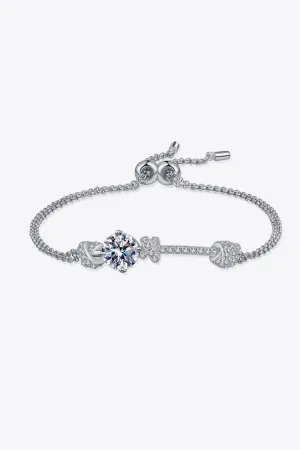 Earth's Splendor Moissanite Sterling Silver Womens Bracelet