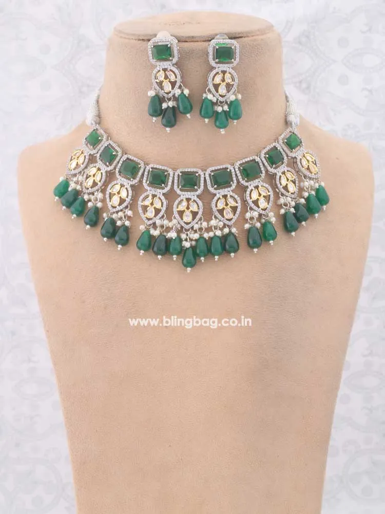 Emerald Aaila Zirconia Jewellery Set