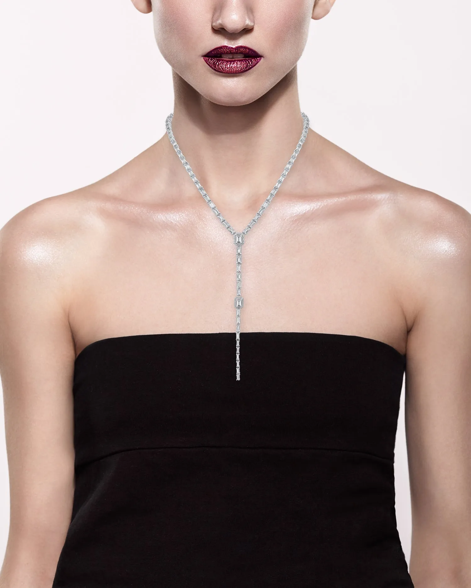 Emerald CZ Y-Necklace