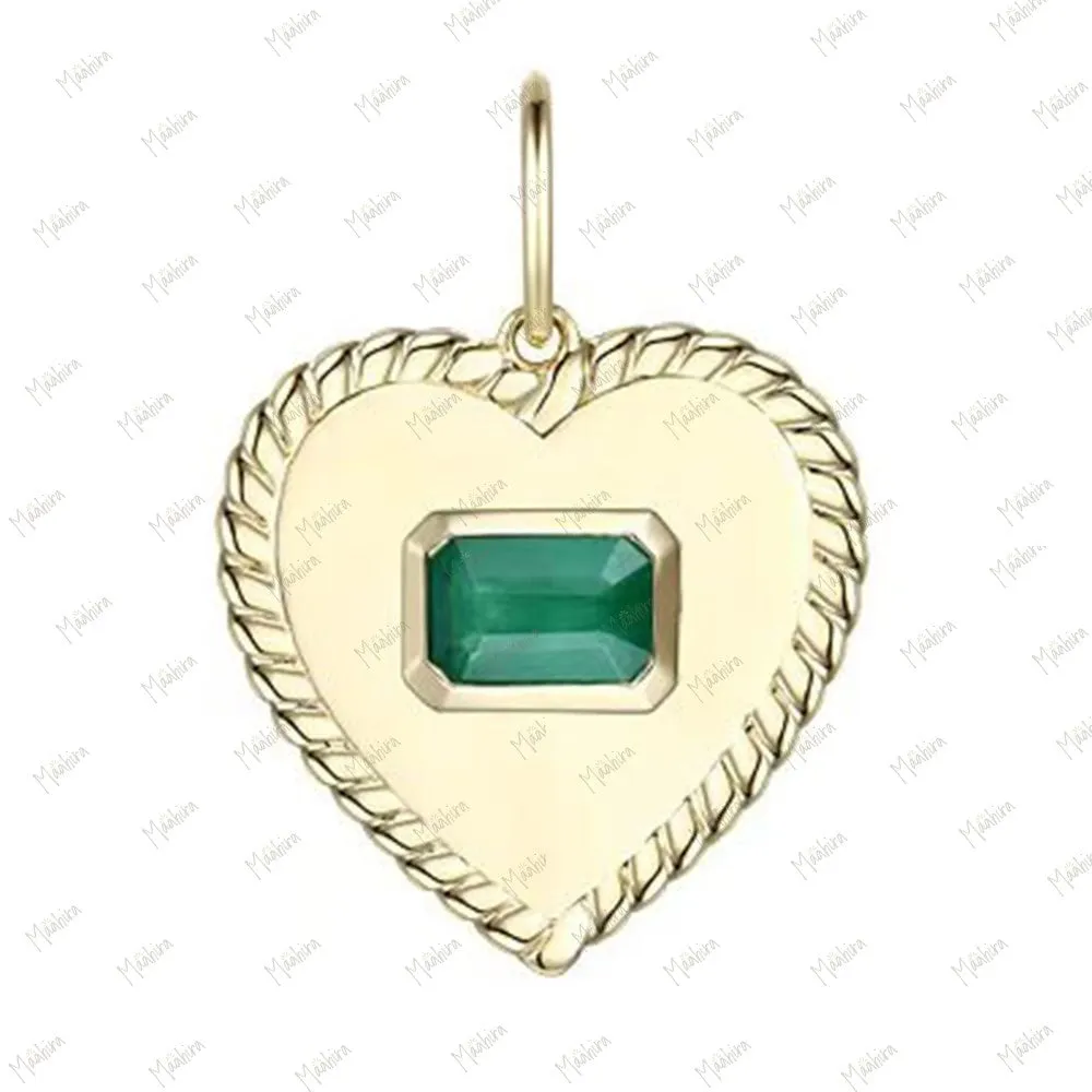 Emerald Heart Pendant 18mm