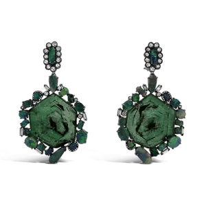 Emerald Slice Dangle Earrings