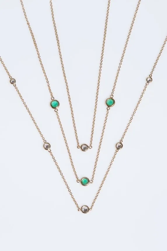 Emerald Station Necklace