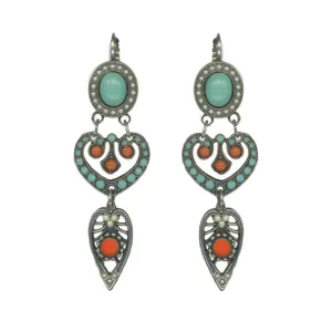 Extra Luxurious Oval & Heart Leverback Earrings in "Mythical Dusk" *Custom*