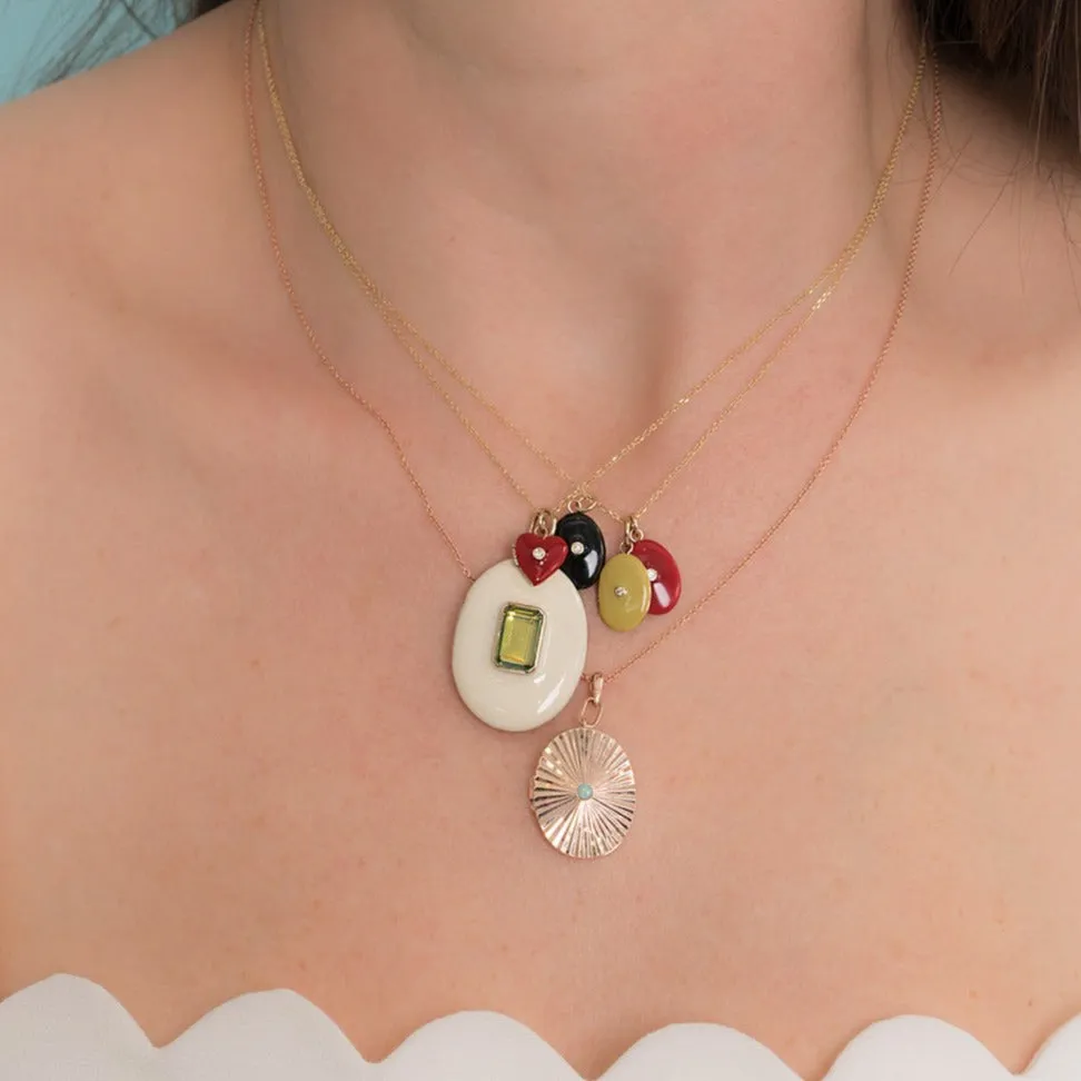 Farrah Opal Fluted Locket Necklace