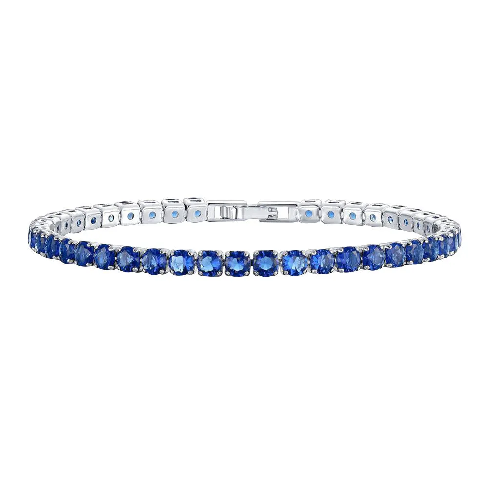 Fashion Color 4.0 Round Zircon Single Row Diamond Bracelet