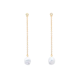 Floating Pearl and Opal Drop Earrings