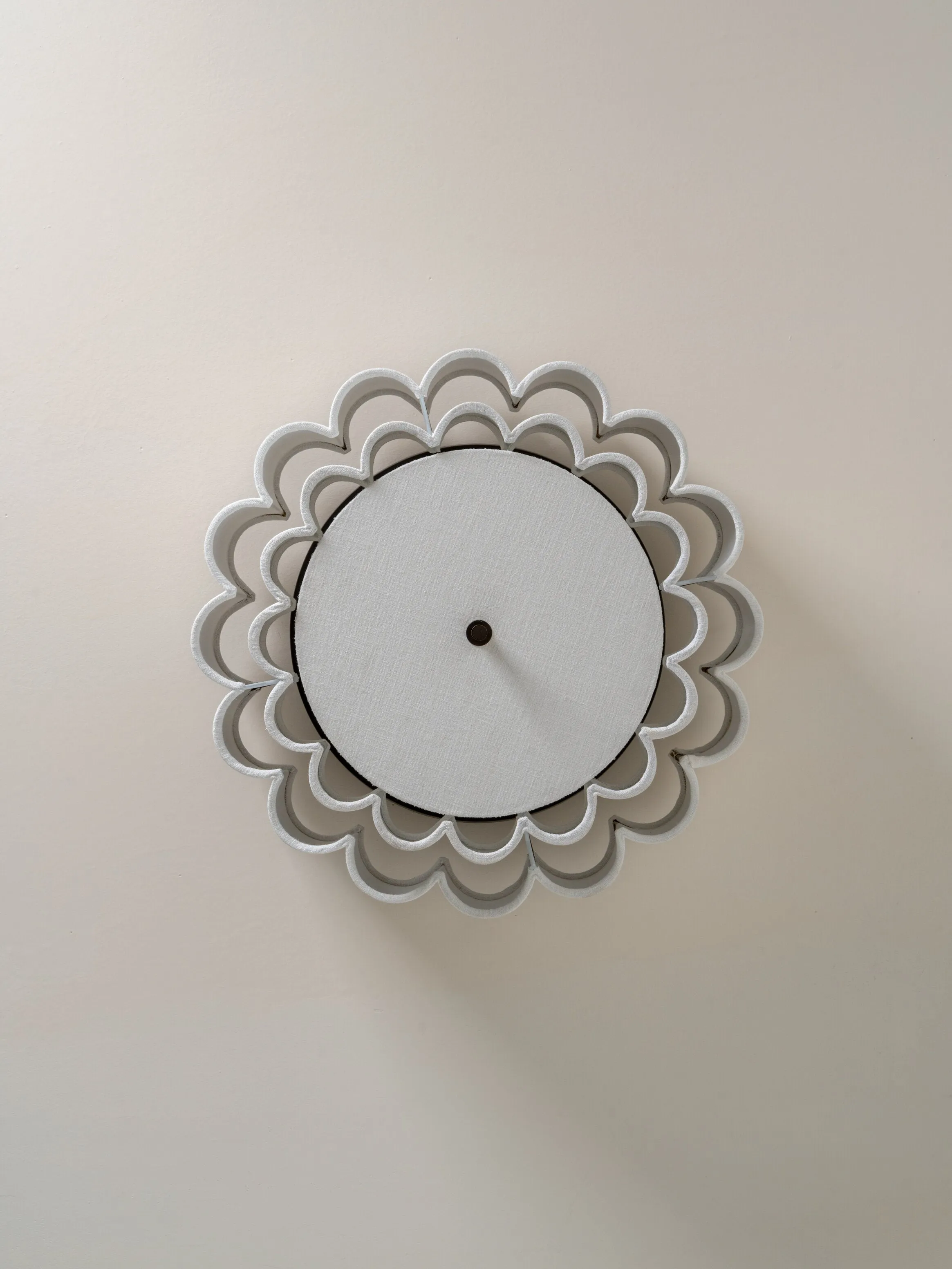 Folia - scalloped natural linen flush pendant