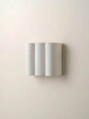 Folia - scalloped natural linen wall light