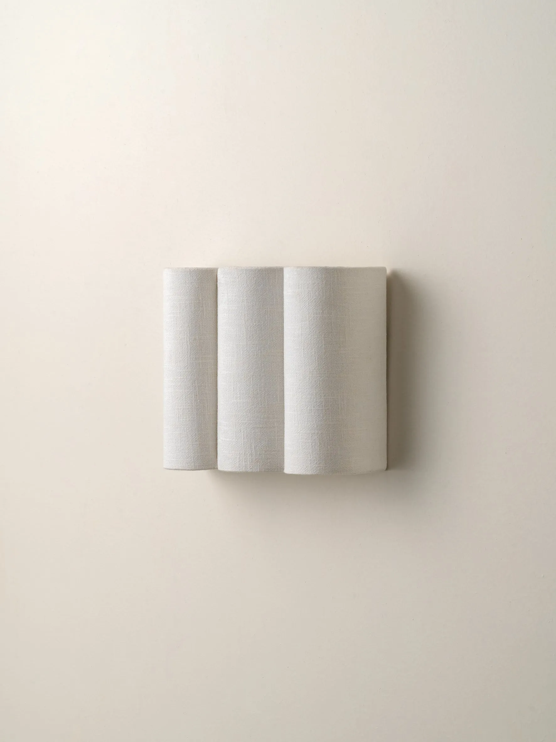 Folia - scalloped natural linen wall light