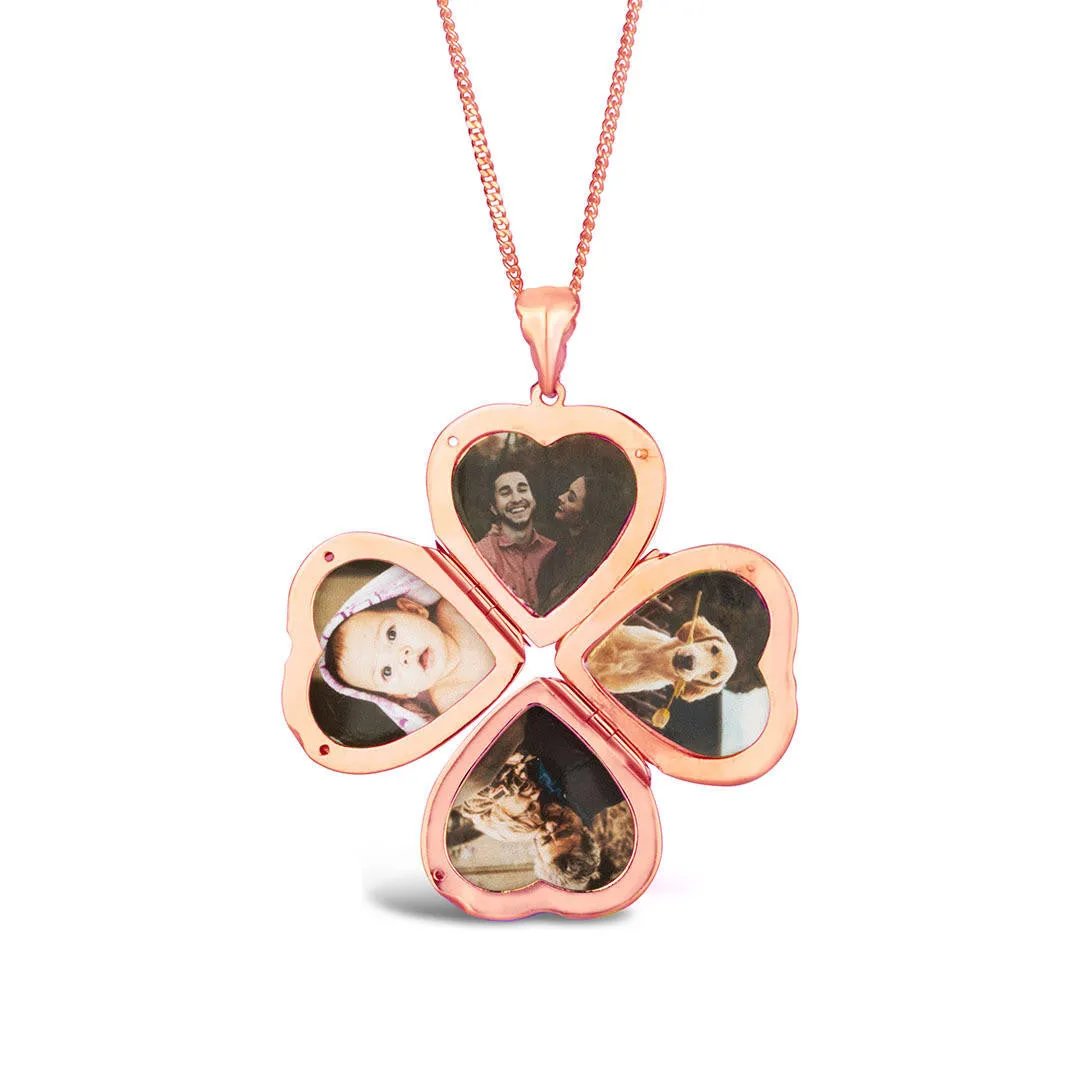 Four Picture Heart Locket | Rose Gold