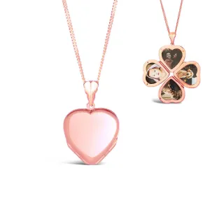 Four Picture Heart Locket | Rose Gold