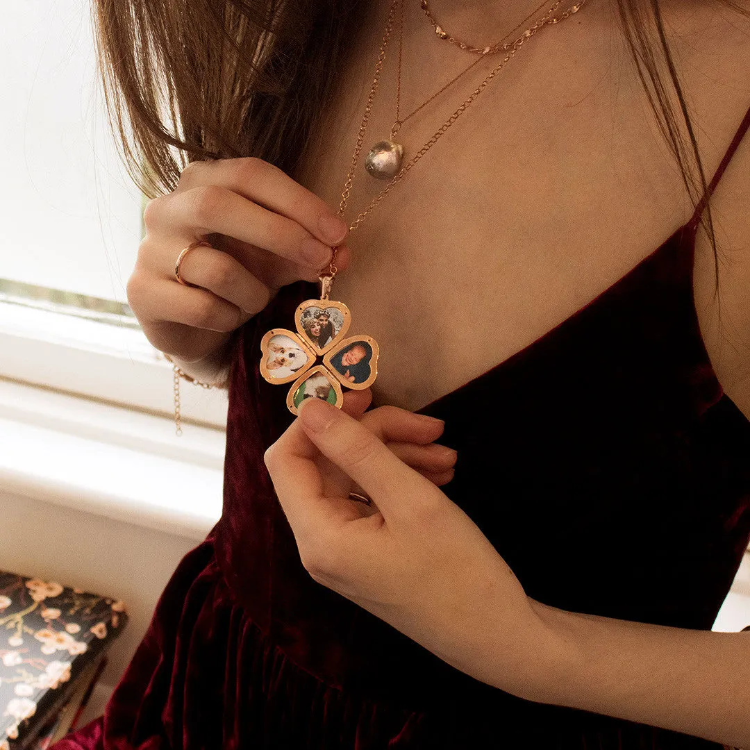 Four Picture Heart Locket | Rose Gold