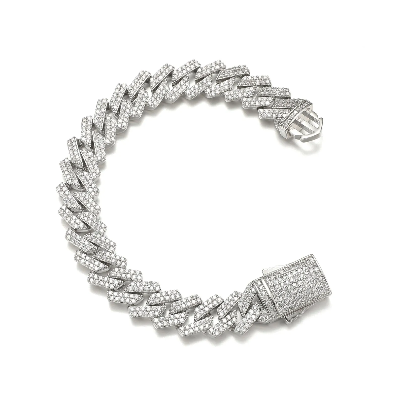 Freezy Cuban Bracelet in White Gold - 8mm