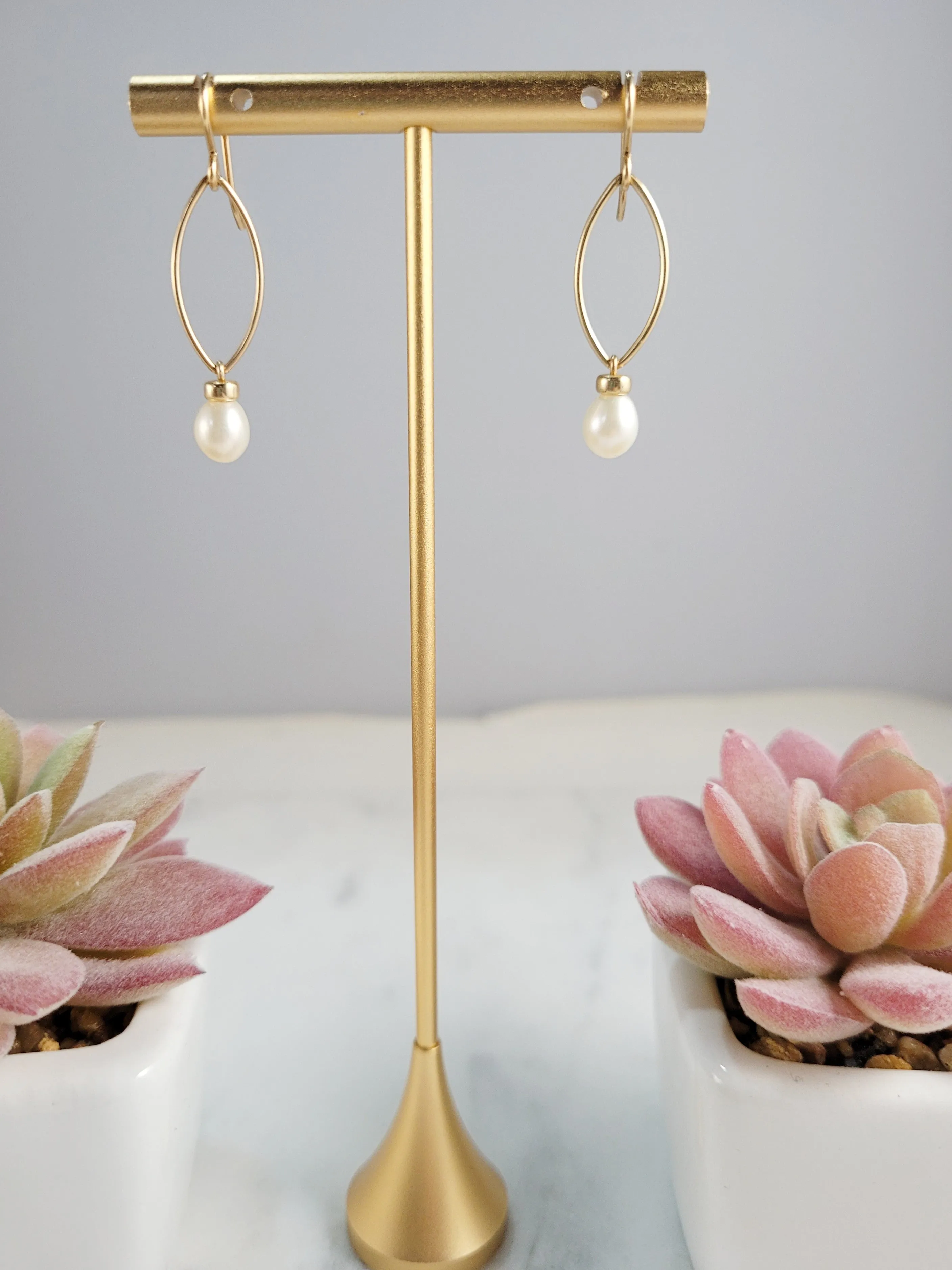 Freshwater Pearl Marquise Earrings
