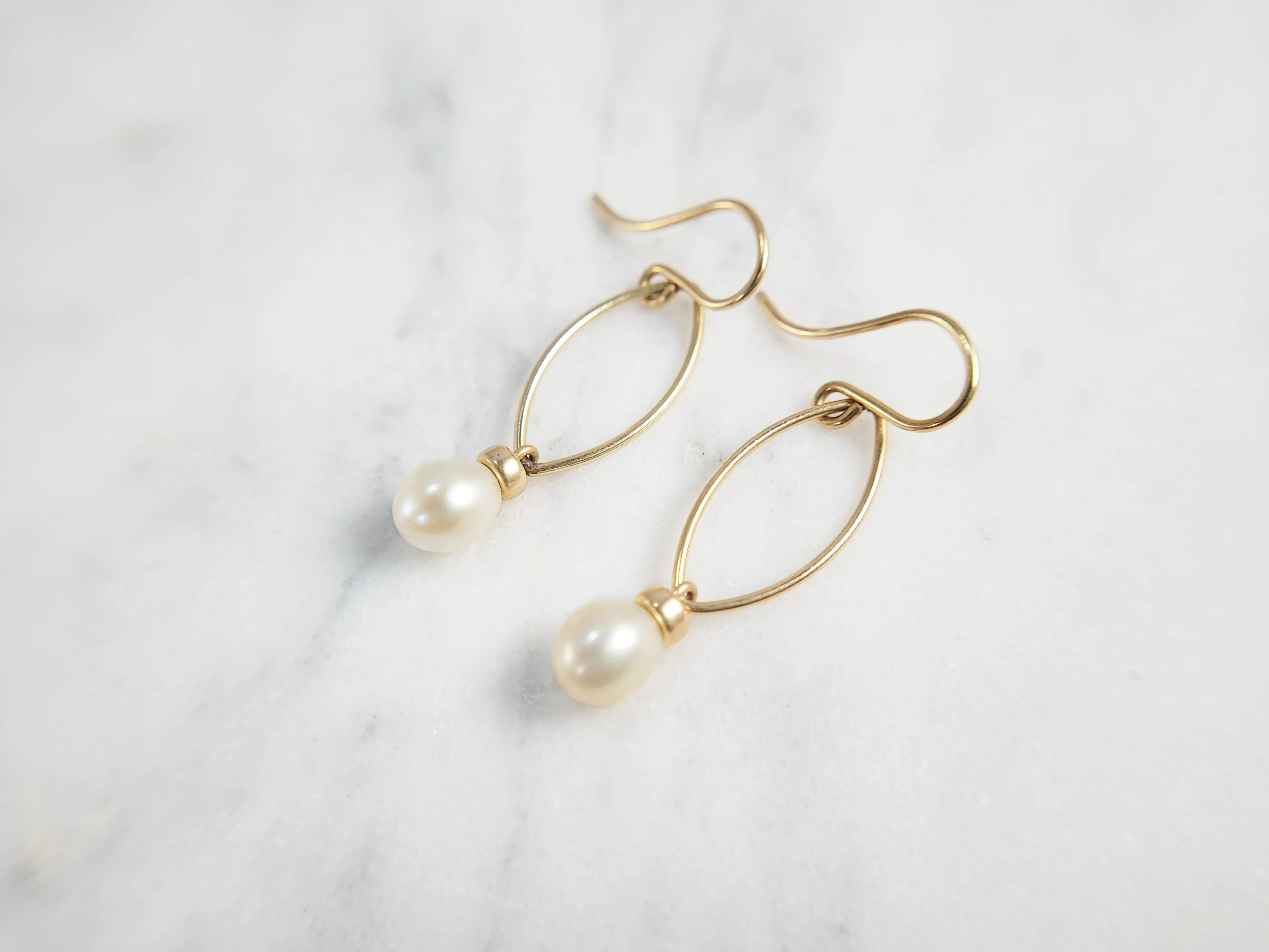 Freshwater Pearl Marquise Earrings