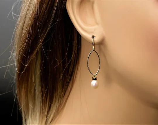 Freshwater Pearl Marquise Earrings