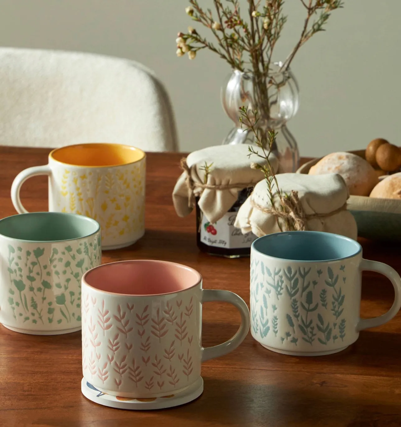 Garden Boho 4 Pieces Serving Mug Set